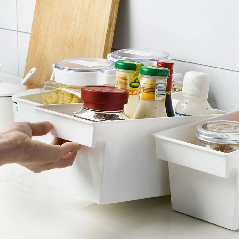 2Pcs Storage Box Label Sorting Plastic Marking Organizing Box Size White Kitchen Bathroom Household Storage