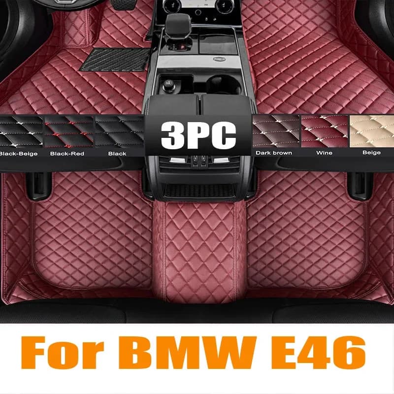 Car Floor Mats For BMW E46 1998-2004 DropShipping Center Auto Interior 100% Fit Leather Carpets Rugs Foot Pads automotive trim 0