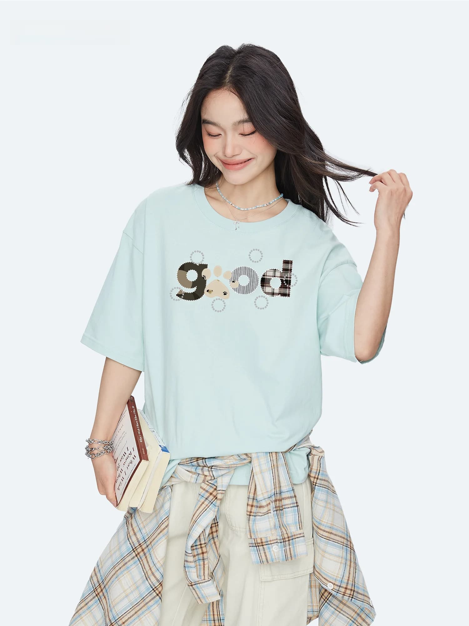 Capricorn Patchwork Letter Cotton Short Sleeve T-Shirt Women's Summer Trendy Brand Innerwear Half Sleeve Top Casual Style Pri...