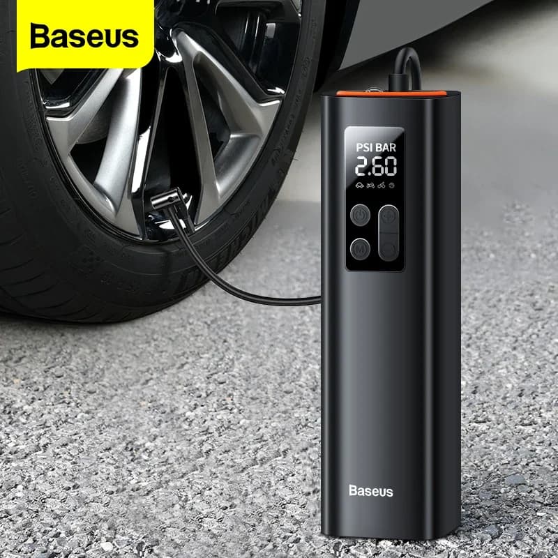 Baseus Mini compressore d'aria per auto 12V 150PSI gonfiatore portatile per pneumatici per auto pompa gonfiabile digitale intelligente per pompa ad aria per barca da bicicletta per auto