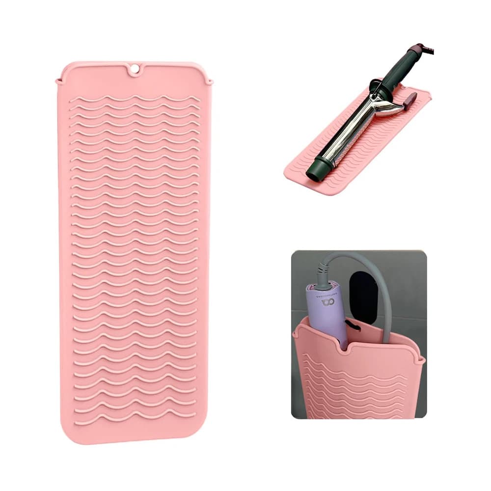Heat Resistant Silicone Mat with Hanging Hole, Plate Heat Resistant Travel Mat and Iron Curtain Cover, Iron and Ot