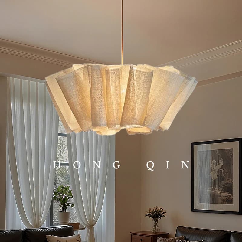 Lampadario Wabi Sabi Lampade a sospensione a LED in tessuto fatto a mano Soggiorno vintage Studio Negozio di vestiti Ristorante Lampada a sospensione di design