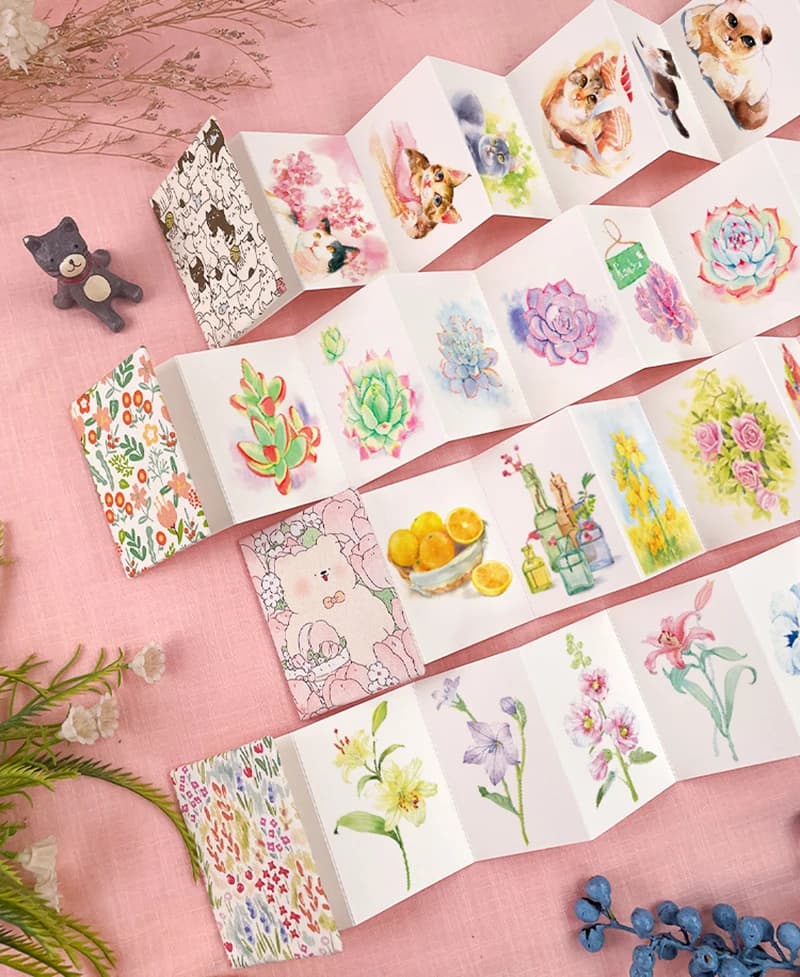 MINI 300g Handmade Fabric Watercolor Paper 100% Cotton Folded Drawing Pad Organ Book Sketch Notebook For Designer Artist Student