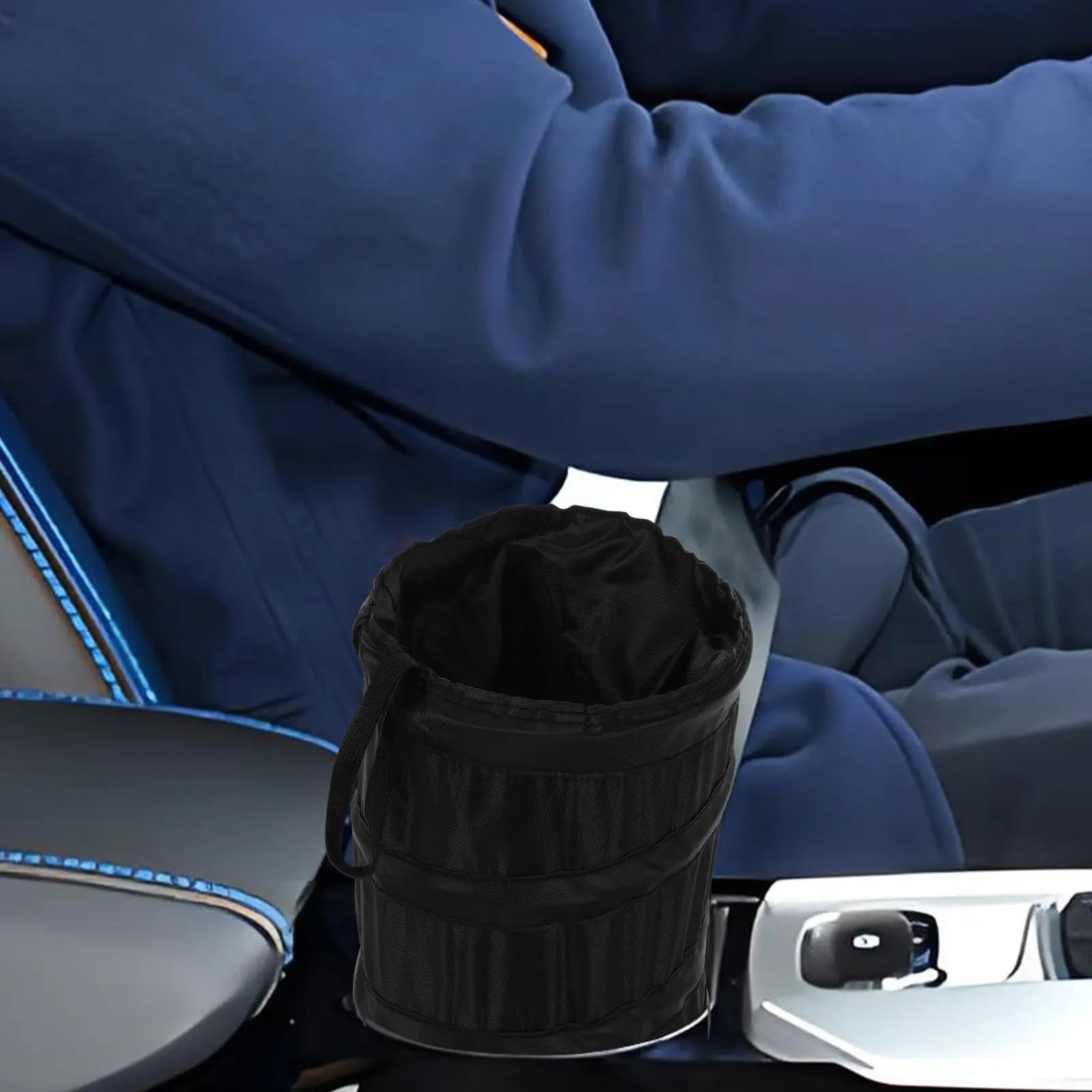 2 Pezzi Cestino Pieghevole per Auto, Contenitore per Rifiuti Pieghevole Nero per Veicoli