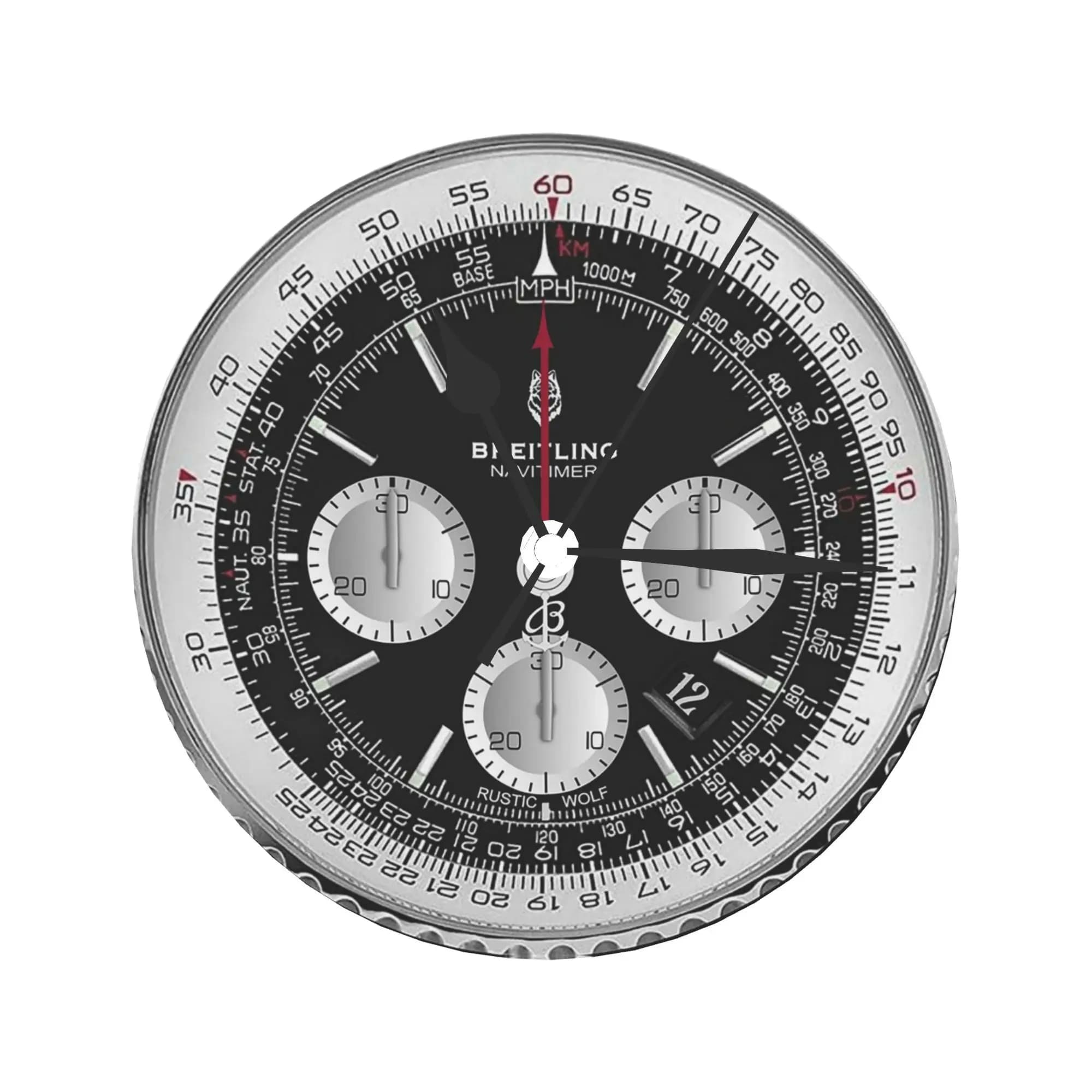 Orologio da parete di lusso nero con quadrante, decorazione della stanza, orologio rotondo silenzioso per camera da letto, soggiorno, cucina, casa