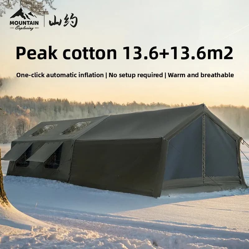 Auto Inflatable Tent Cotton Winter Warm Waterproof for Overnight Camping Outdoor Family Use