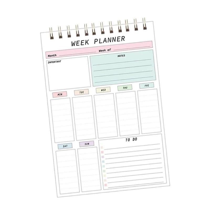 2025 Weekly Planner Notepads To Do List Notebook Twin-Wire Binding Planning Pads for Planning and Organizing Activities K92C
