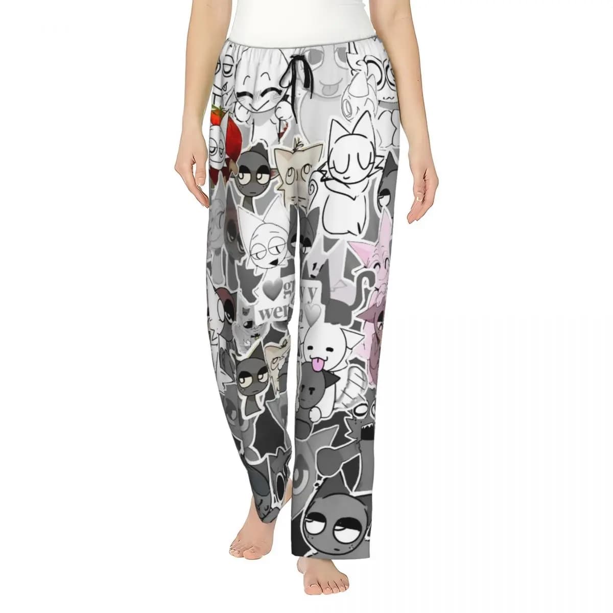 Women Pajama Pants Sprunki Gray Wenda Loungewear pants with Pockets Beats Game Sleep Bottoms