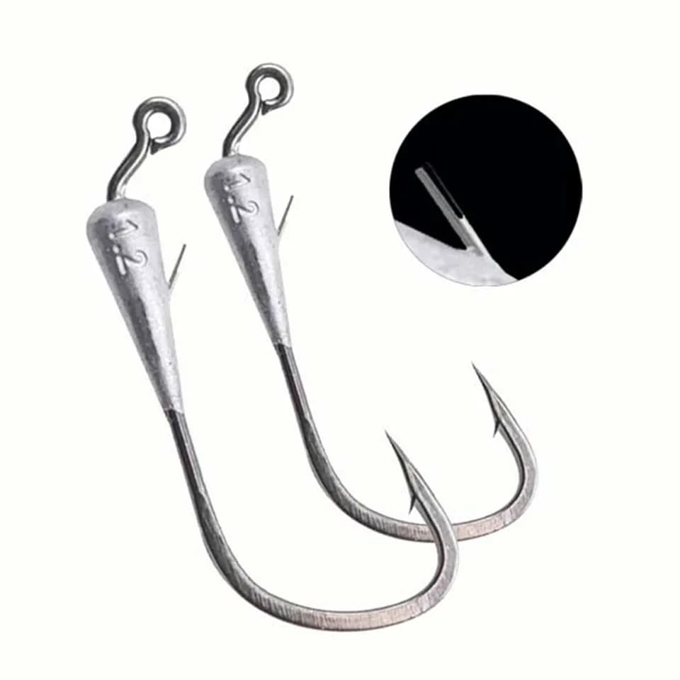 5 Pezzi Jig Head 0.6g 1g 1.2g 1.5g 1.8g Micro Amo Finesse con Peso per Esche Morbide
