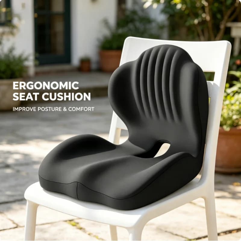 Cuscino Ergonomico Lombare 2026 Nuovo per Correzione Posturale Seduta Prolungata, in Memory Foam per Sollievo dalla Pressione, per Sedia da Ufficio e Casa