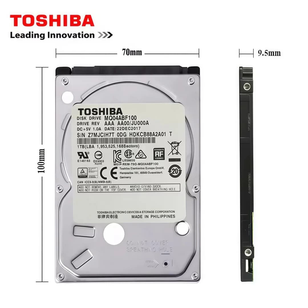 Original Toshiba 2.5 " Internal HDD 2TB 1TB 500GB 250GB Notebook Internal HDD Hard Disk 5400-7200RPM For Laptop PC