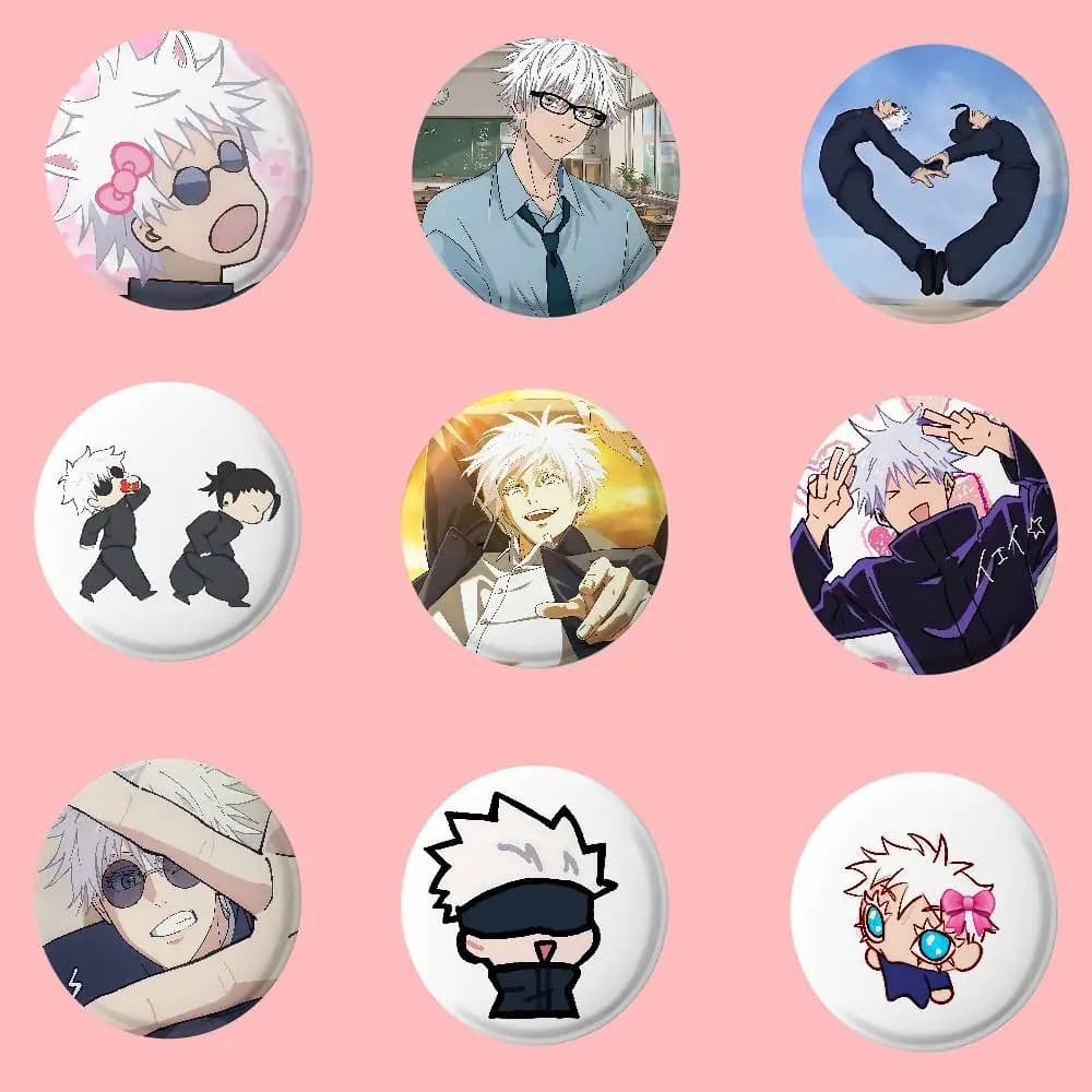 Spille per badge Anime S-Satoru Gojo-s per amico, zaino, abbigliamento, accessori da collezione, regalo di gioielli