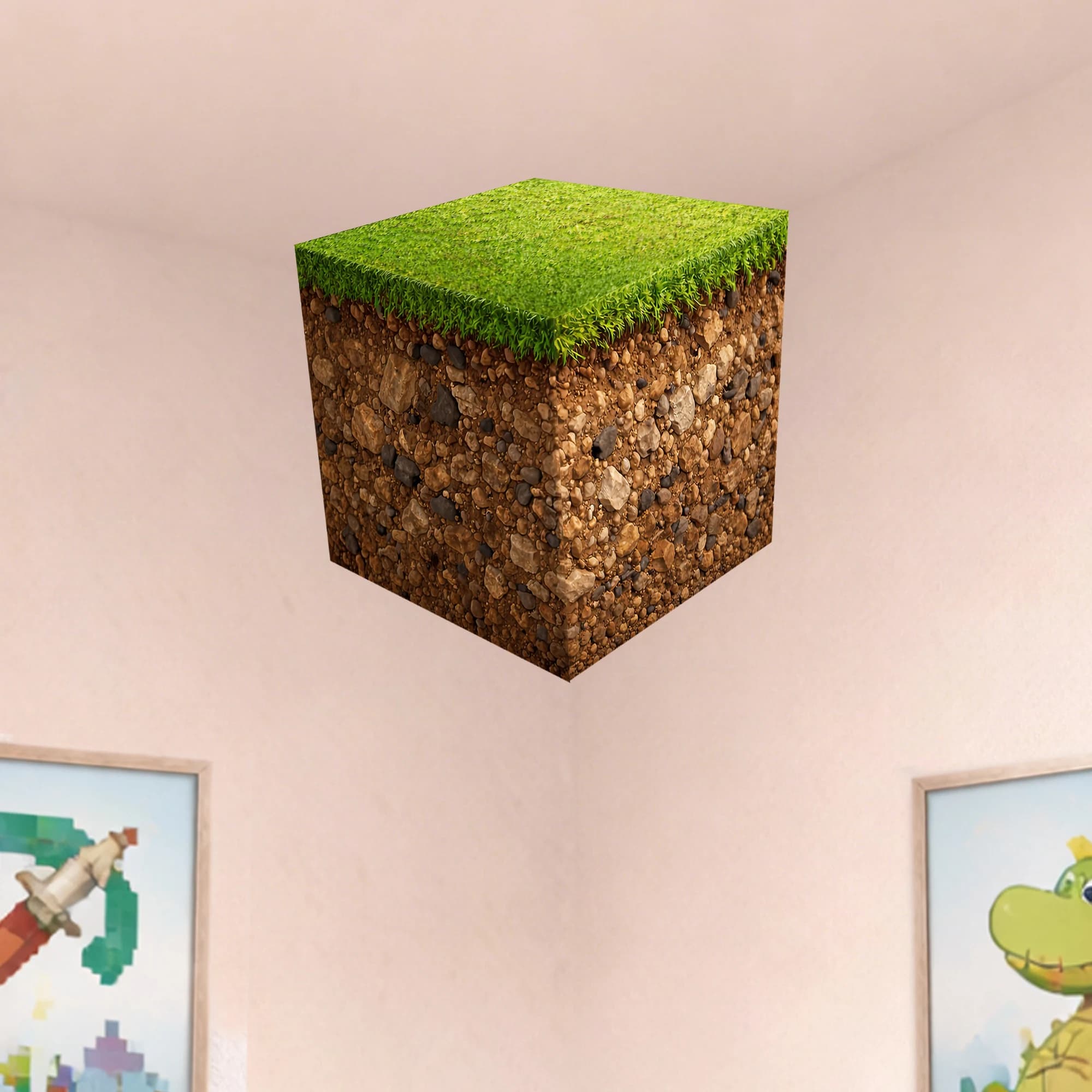 Adesivi Murali 3D Realistici a Forma di Cubo d'Erba, Ispirati ai Videogiochi Pixel, Decorazioni in Vinile Rimovibili per Camere di Ragazzi, Sale Giochi, Arredamento Casa