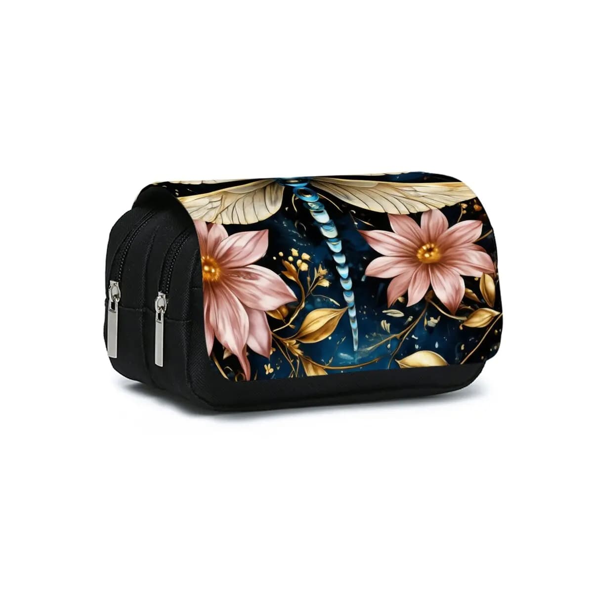 Sketch Dragonfly Print Double Layered Flip Pen Case for Boy/Girl Best Gifts 2D Cartoon School Supplies Pencil Case for Children
