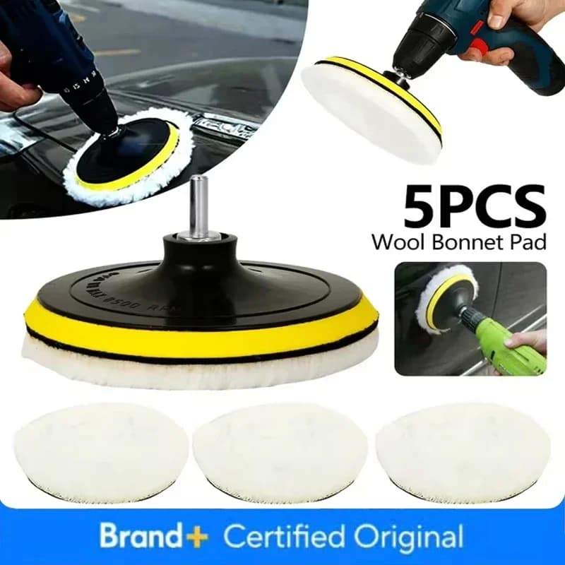 5PCS 3/4/5/6/7 pollici Kit di Lucidatura Tampone di Lucidatura Auto Ceretta Spugna Disco Ruota di Lana Auto Vernice Cura Lucidatore Pad Auto gadget