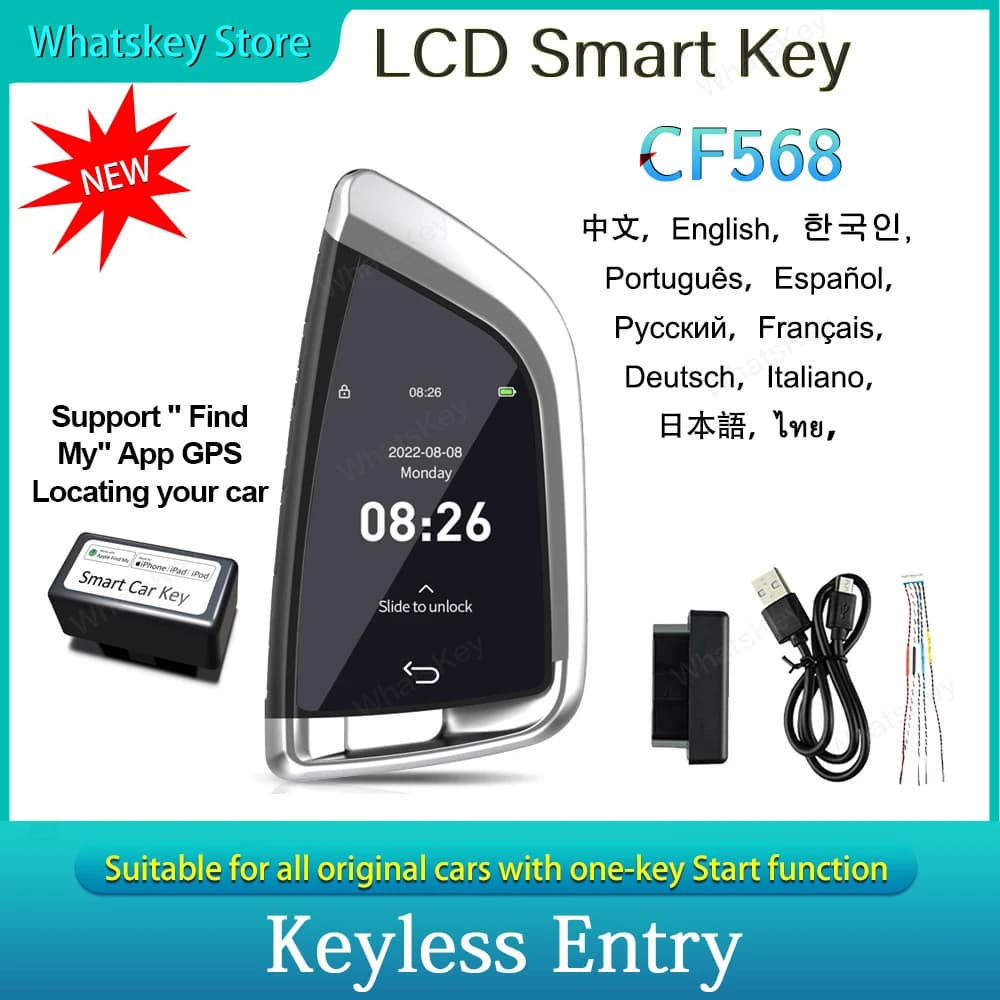 CF568 Schermo chiave LCD intelligente modificato universale per BMW Per Audi Per VW Per Toyota Per Mazda Per Kia Confortevole ingresso Blocco automatico