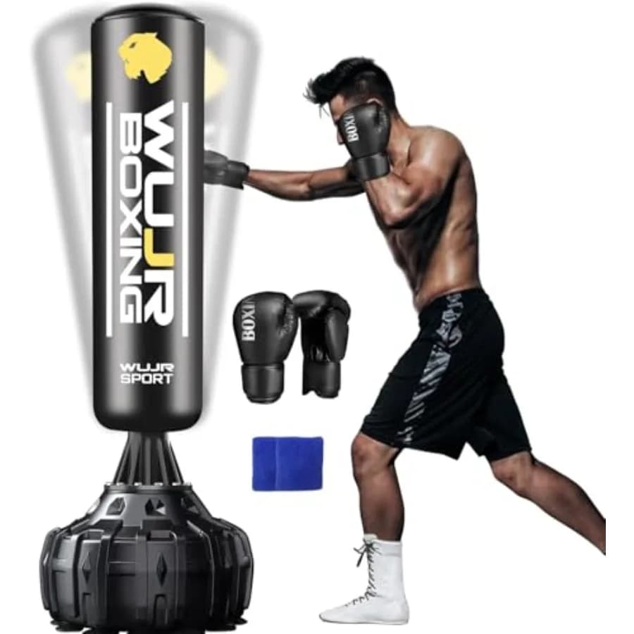 Self-supporting 70''' boxing bag with Boxing Gloves, Kickboxing Stand For Adults and Men