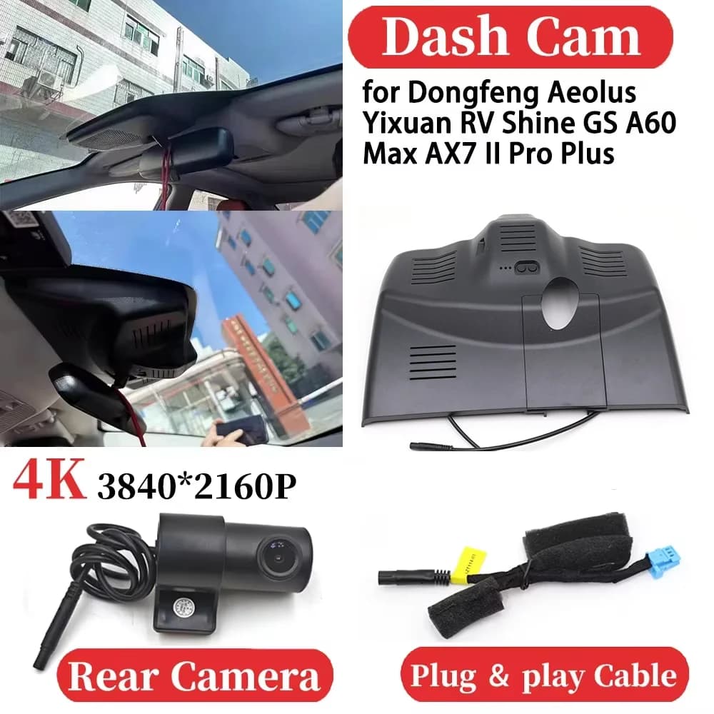 Car Front and Rear 4K Video Recorder DVR Dash Cam Photo Cardboard for Dongfeng Aeolus Yixuan RV Shine GS A60 Max AX7 II Pro Plus