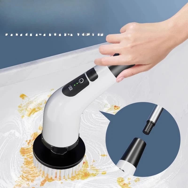 Toilette impermeabile con manico lungo Spazzola da pavimento multifunzionale per uso domestico Spazzola elettrica Spazzola da pavimento per bagno