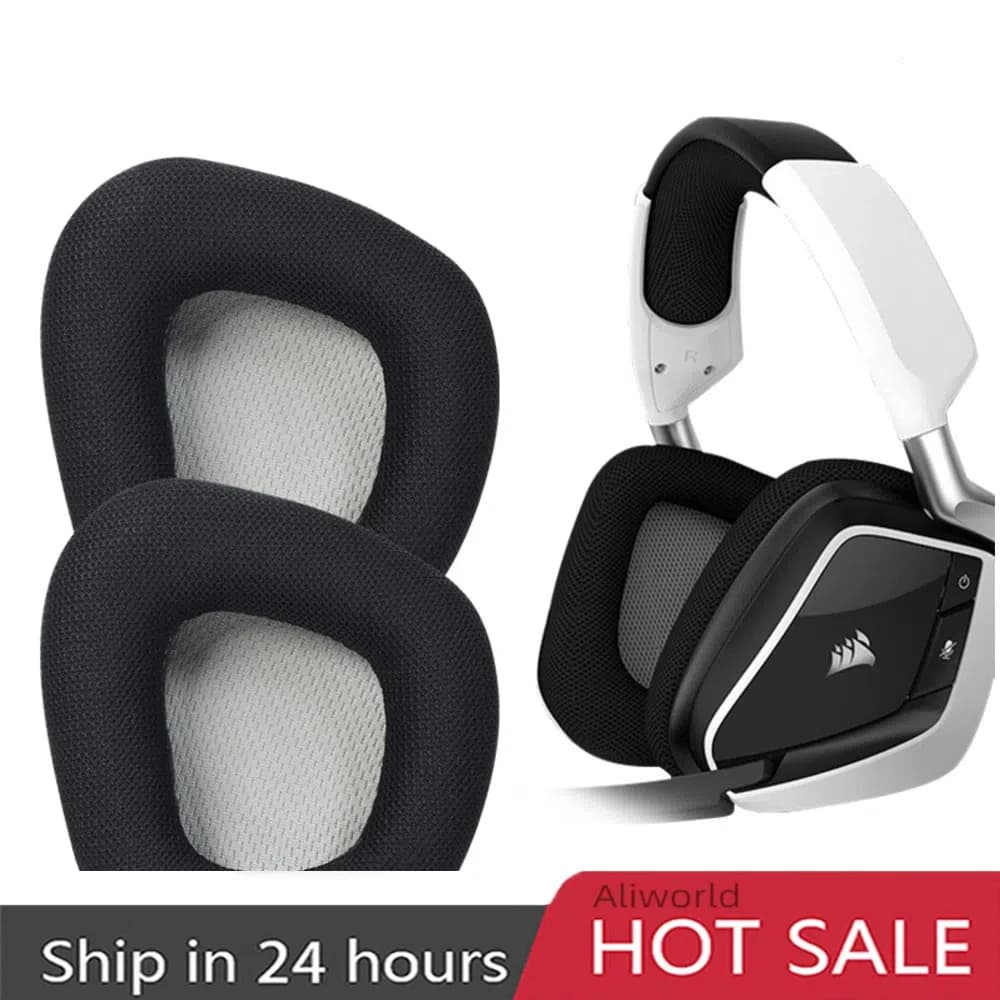 Replacement pillow for ear in Memory Foam for Corsair Void PRO ELITE RGB gaming headphones Wireless earphones headset for hair