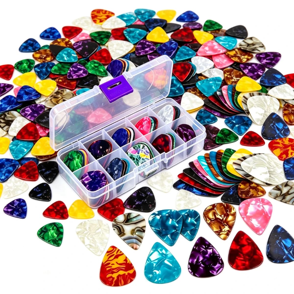 84Pcs Durable Celluloid Guitar Picks, 0.46mm Assorted Plectrum Set for Acoustic and Electric Guitars, Smooth Playing Musical ZSY
