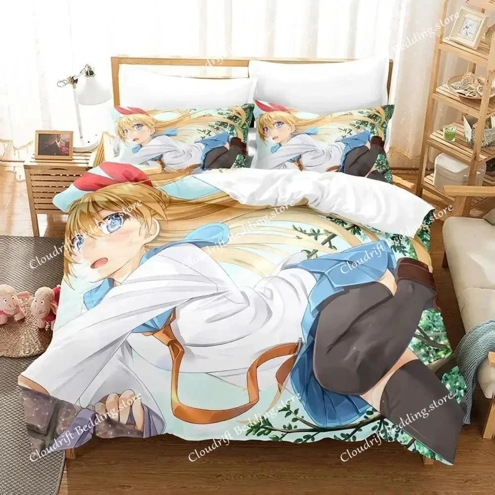 Nuovo Set di Biancheria da Letto Nisekoi, Singolo, Matrimoniale, Queen, King Size, Set per Camera da Letto Adulti e Bambini, Set Copripiumino con Stampa 3D Anime