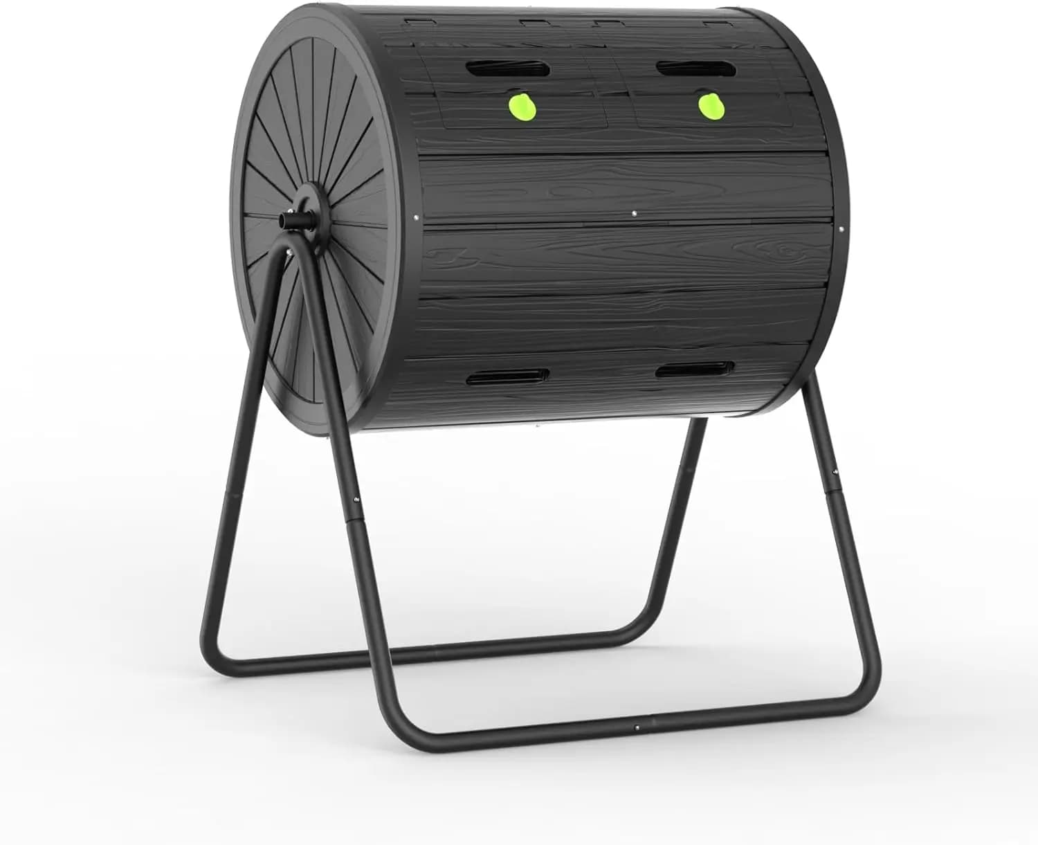 Compostiera a Doppia Camera da 43 Galloni per Giardino Esterno, Contenitore per Compost Nero Efficiente