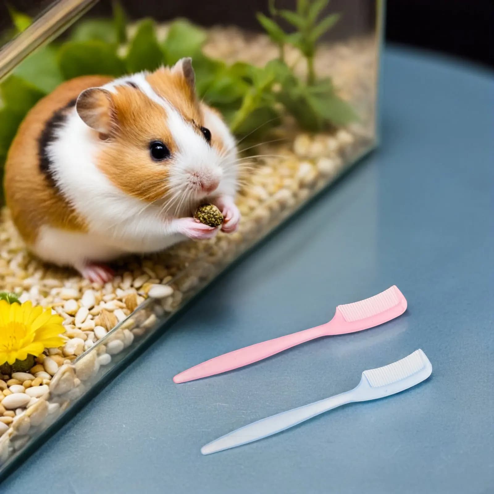 20Pcs Mini Hamster Comb 3.5 Inch Detangling Pet Comb for Small Pets Rabbit Guinea Pig Bunny Shedding Control Grooming
