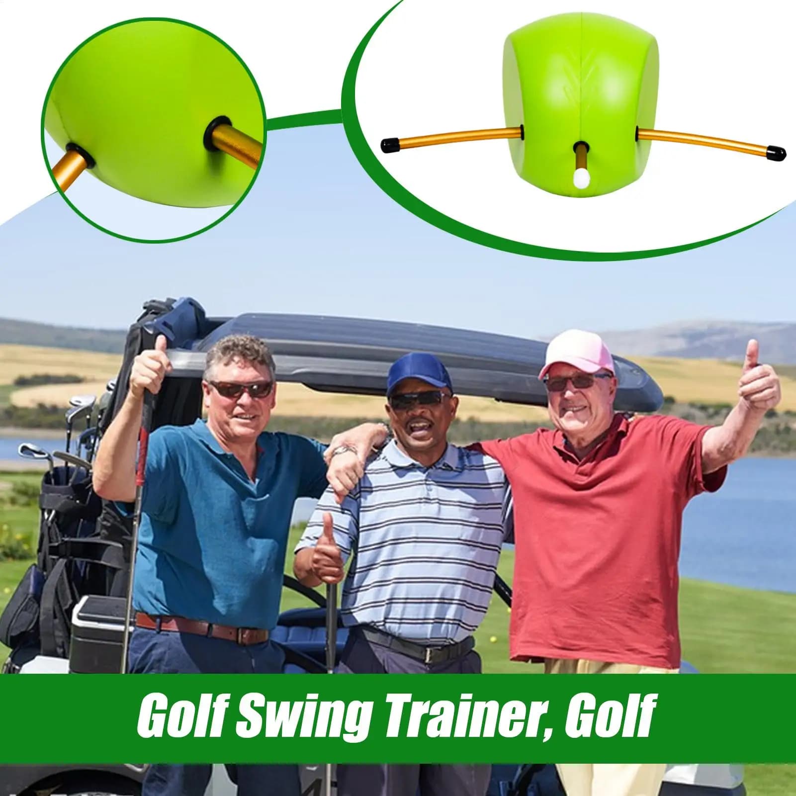 Correttore per palline di collegamento da golf Allenatore per la direzione dell'oscillazione da golf Palline per impatto da golf Aiuto per l'allenamento dell'oscillazione per la correzione delle posture