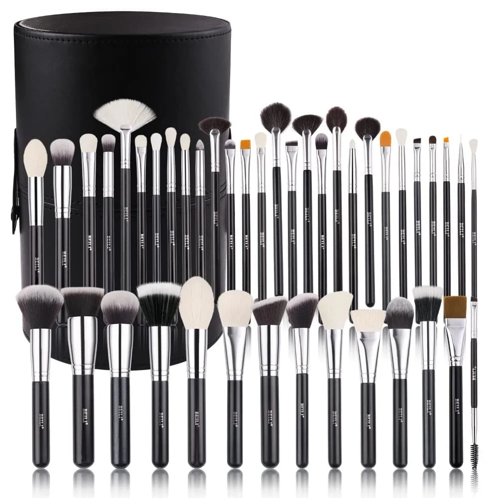 Set of 42 Professional Makeup Brushes with Cover Case, Powder, Blush, Umbrella and Corrector