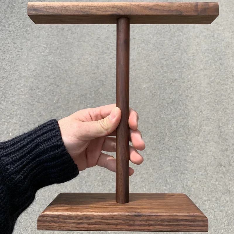 Supporto per cuffie in legno massello Legno di noce nero Doppio espositore per cuffie Supporto universale per cuffie in legno personalizzato Regali