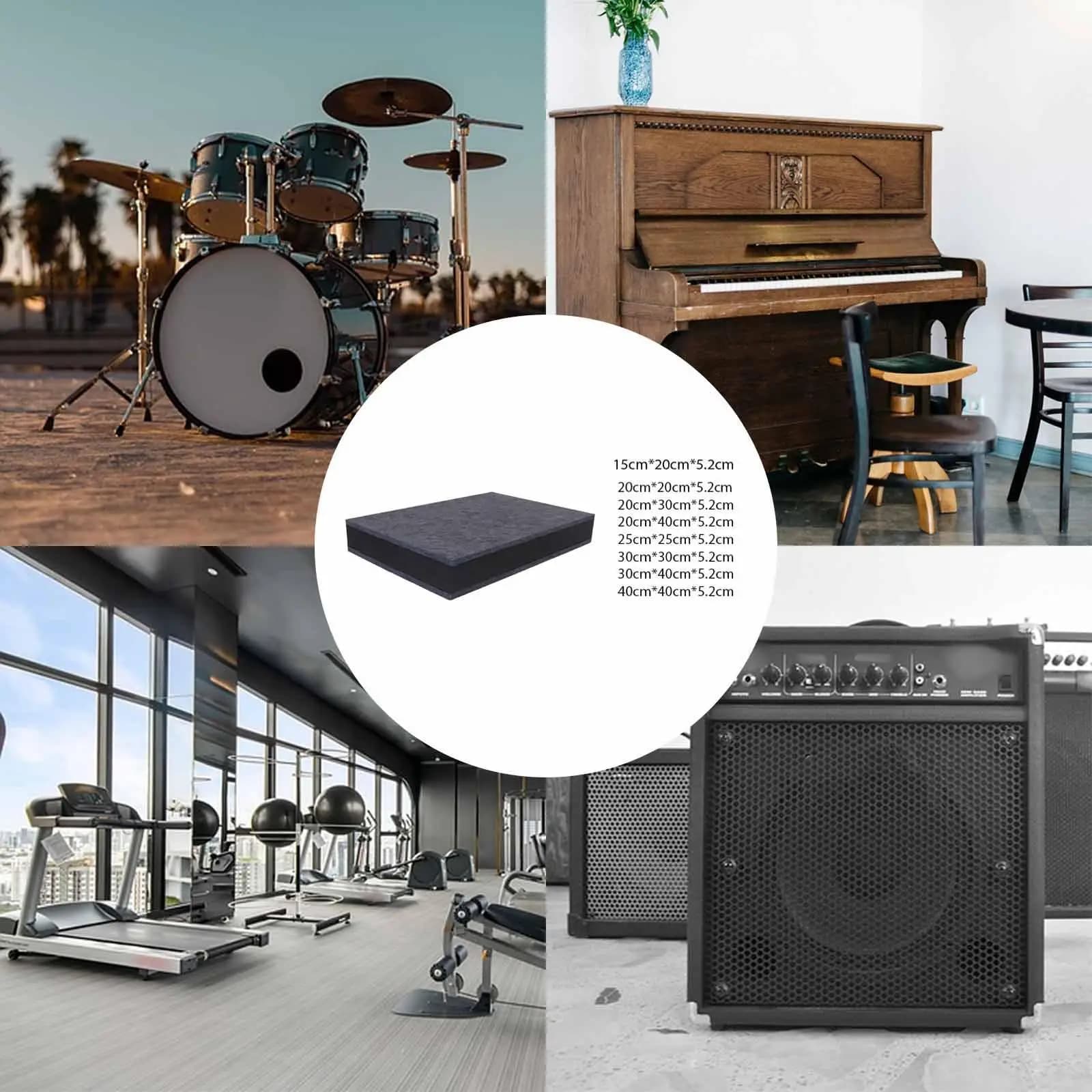 Tappetino Antivibrazione e Isolante Acustico per Batteria Elettronica da 12 Pollici, Set per Esercizi di Percussioni, Macchina per Esercizi Domestici