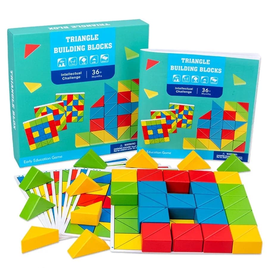 NUOVI bambini Triangolo della saggezza in legno Puzzle Giocattoli educativi Formazione genitore-figlio Blocchi creativi Giocattolo di pensiero logico