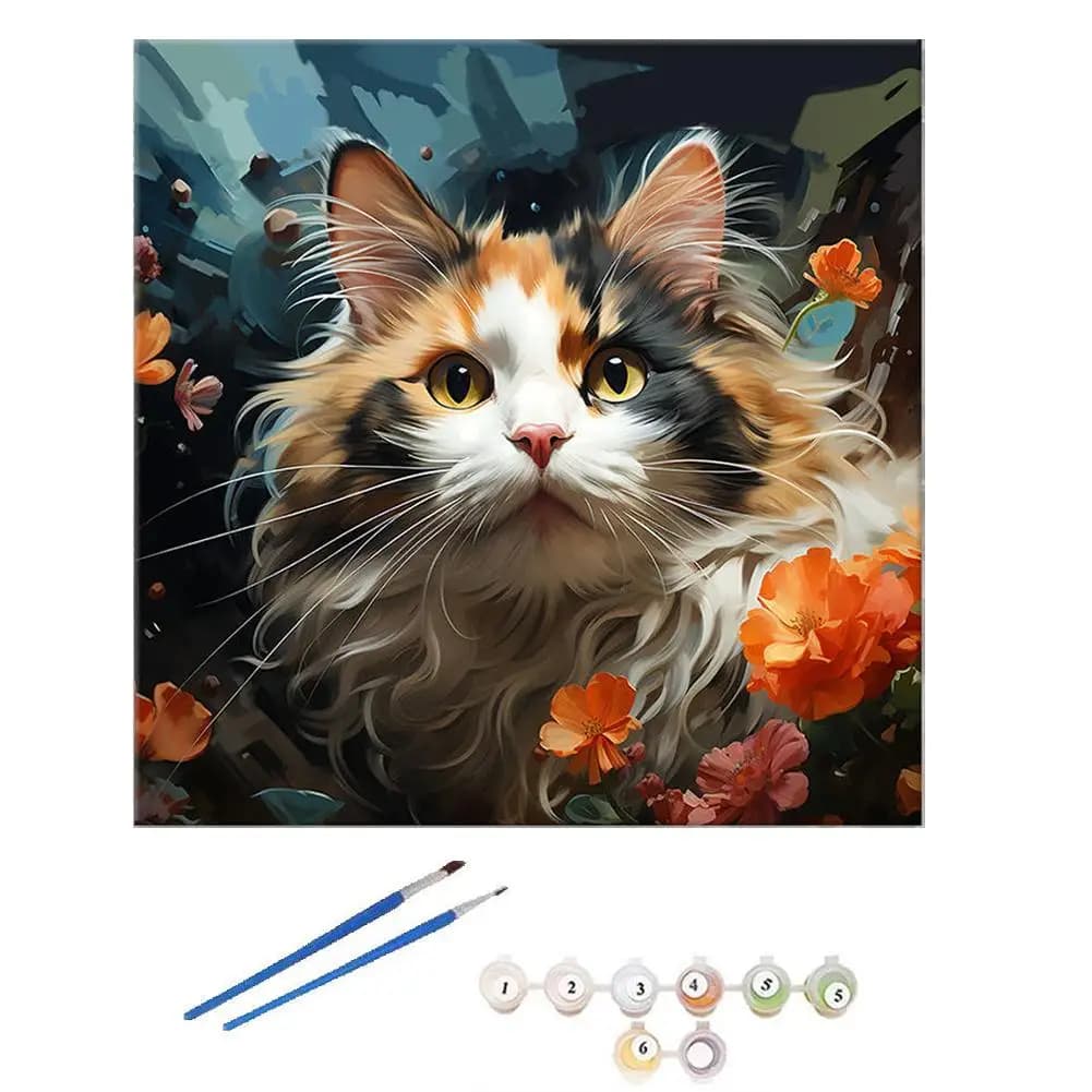 2025 Pittura fai da te con i numeri Gatto Animale Pittura a olio digitale Albero di Natale Disegno su tela Soggiorno Decorazioni per la casa moderne