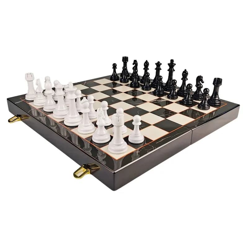 Set di scacchi in legno pieghevole di fascia alta da 15 pollici - Gioco intellettuale educativo per adulti e studenti