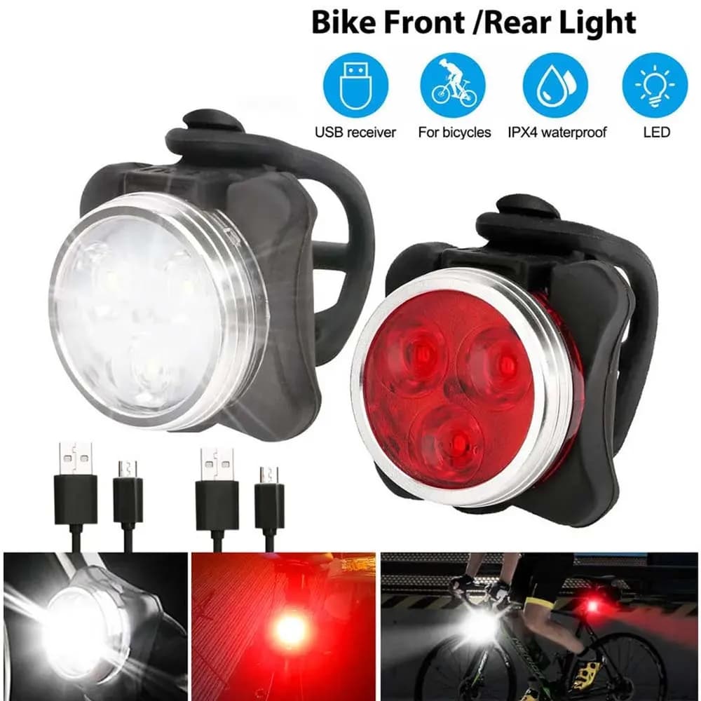 Bicycle Light Backlight Night Lights For Outdoor Warning Lights LED Waterproof Bike Light Rechargeable via USB