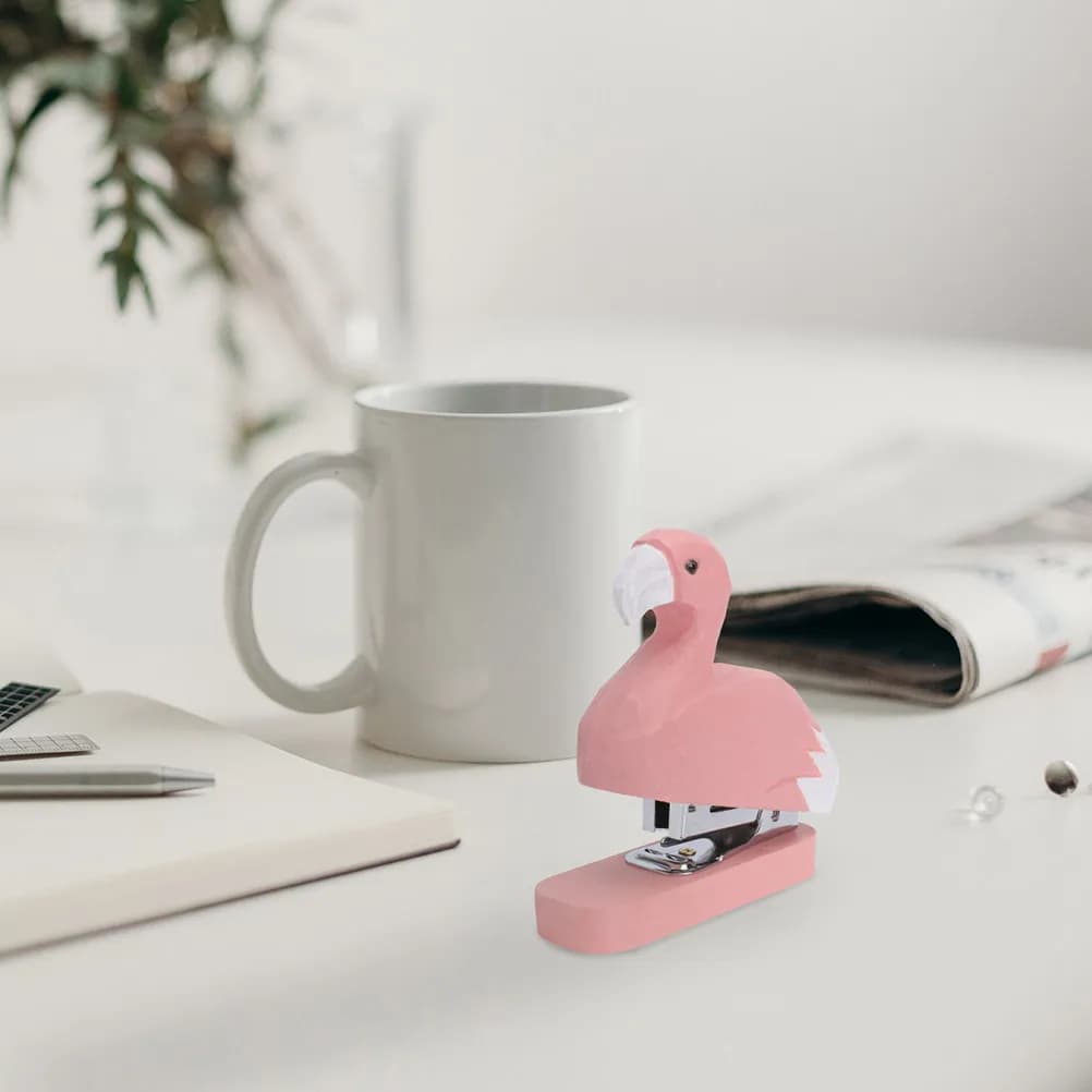 Set di 2 Graffette in Legno a Forma di Animale, Piccole e Portatili, Accessori da Scrivania per Ufficio e Scuola