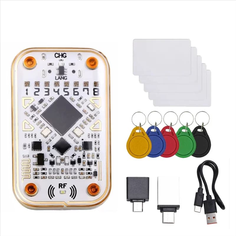 ZIZI Chameleon Ultra RFID Smart Chip Reader + 5XUID Card/Keychain Smart Card Emulatore NFC Strumento 125K 13.56M IC ID Card Decodifica