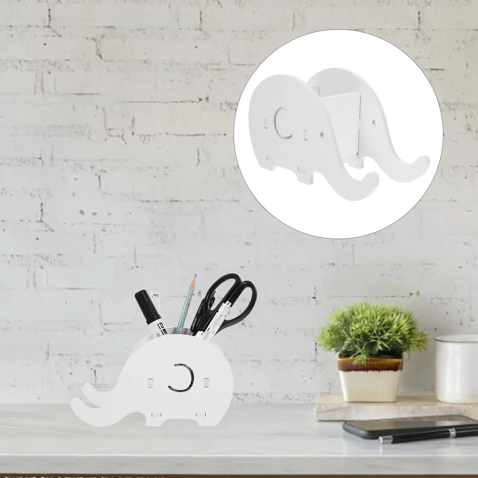 2 Pezzi Portapenne a Forma di Elefante, Contenitore Creativo per Cancelleria, Supporto per Telefono, Organizer da Scrivania, Simpatico Portaoggetti da Tavolo, Astuccio