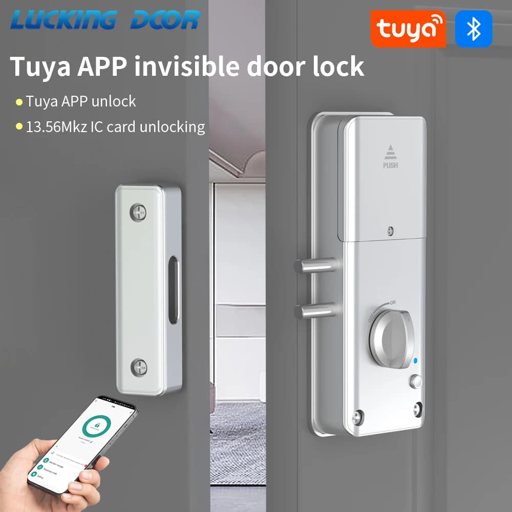 Tuya Bluetooth Smart Door Lock Telefono Sblocco remoto Password magnetica della scheda RFID Password temporanea Gateway M1 Connessione Wi-Fi