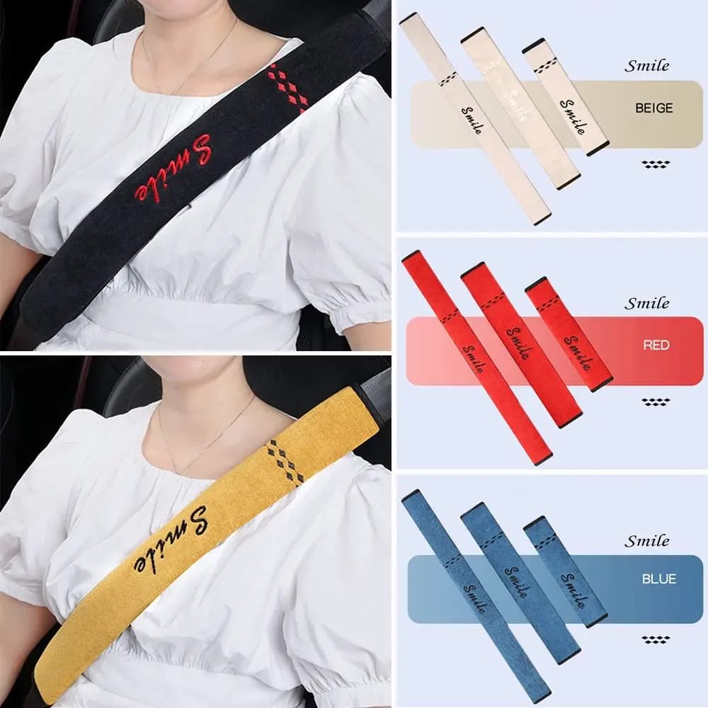 Adjustable Car Seat Belt Cover Shoulder Protector Cosy Car Safety Belt Shoulder Pad Chenille Auto Interior Accessories Adults