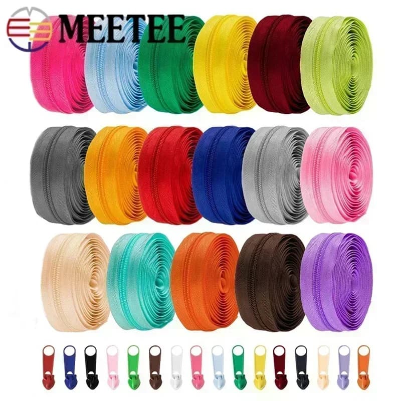 5/10/20M 3 # 5 # Nastro per Cerniere in Nylon Arcobaleno con Cursore Decorativo, Kit di Riparazione Cerniere per Borse, Giacche e Accessori da Cucito