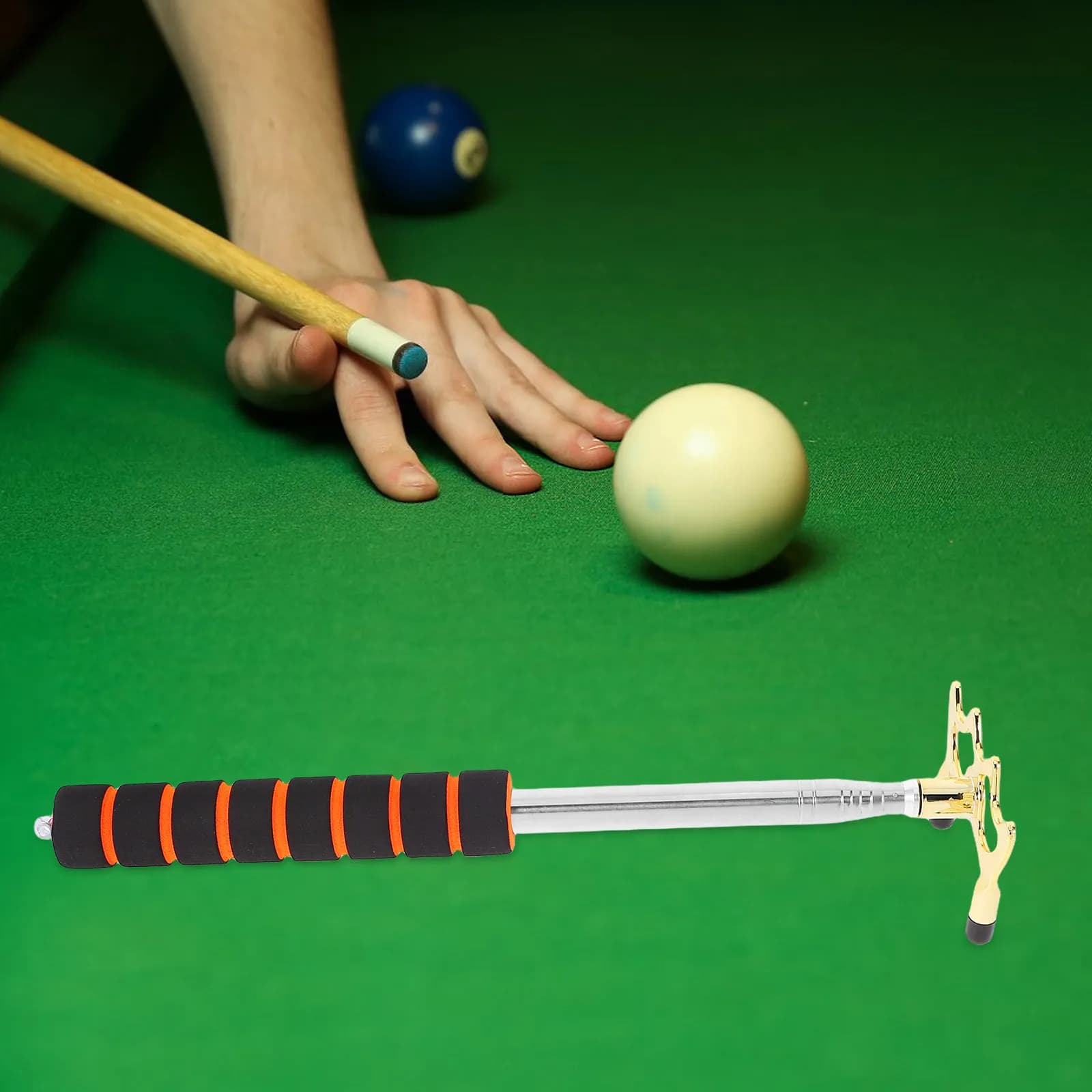 Set da 1 Pezzo: Stecca da Bridge per Biliardo Regolabile e Retrattile, Accessorio Stabile Antiscivolo per Sala Giochi