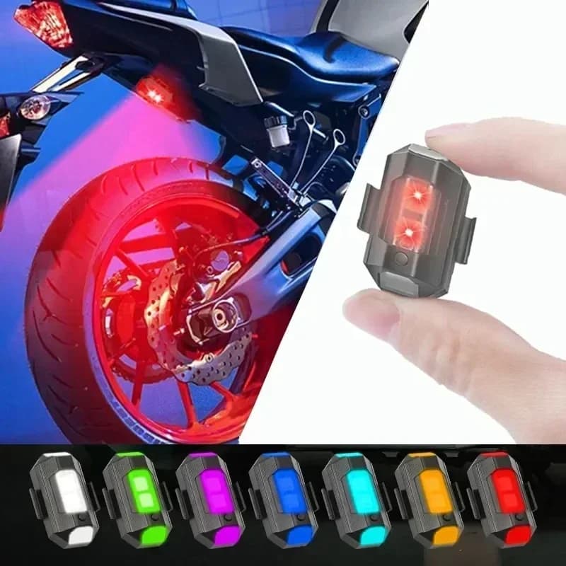Luci per moto Drone Luce stroboscopica USB LED Anti-collisione Bici Aereo Volo notturno Mini Lampeggiante Segnale di avvertimento Amagi