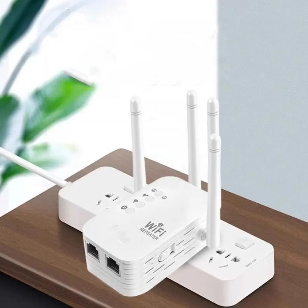 Ripetitore WiFi Anti-interferenza con 4 Antenne, Estensore WiFi ad Alta Velocità e Stabile, Amplificatore di Rete Dual Band con Dissipazione del Calore per Ufficio