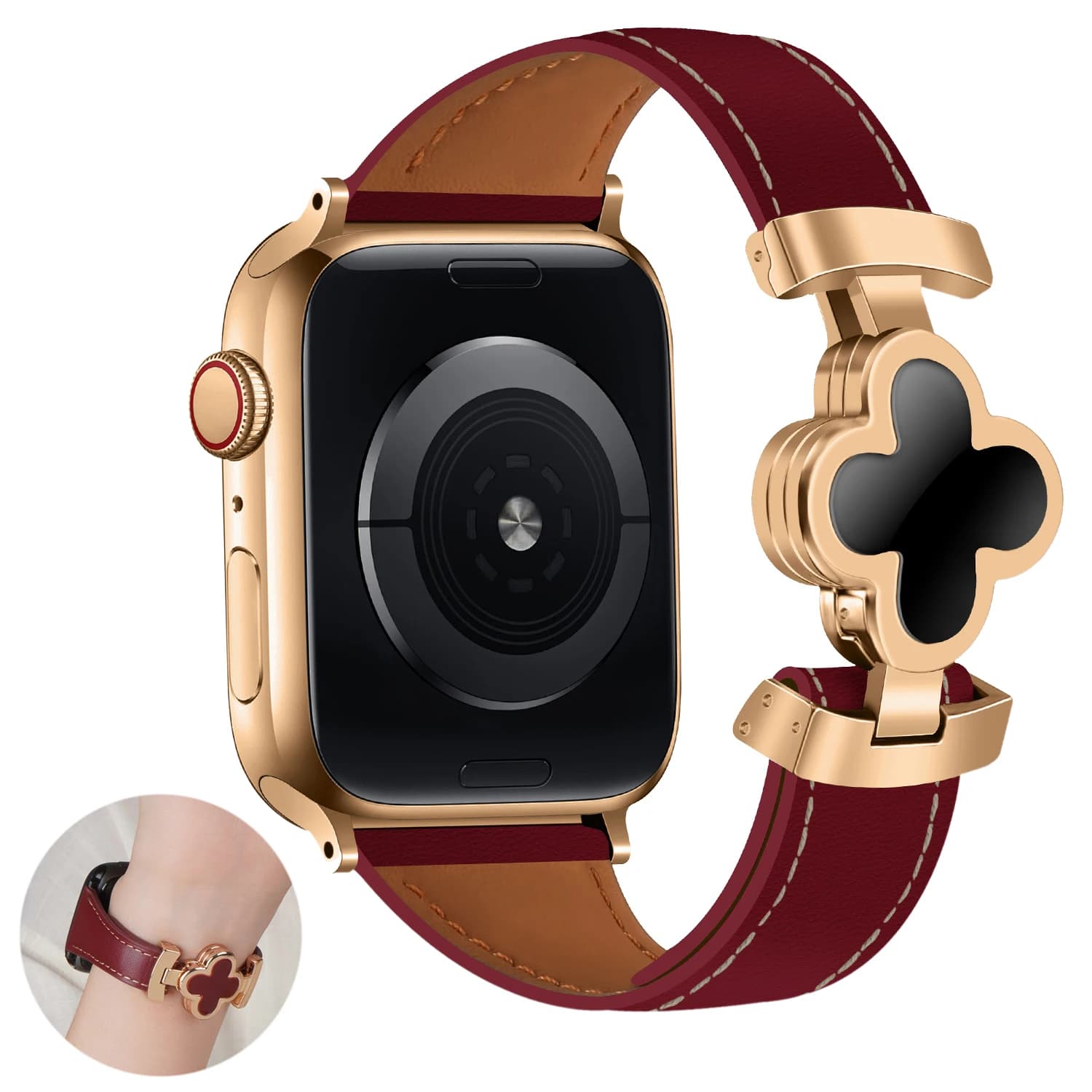 Cinturino in vera pelle per Apple Watch Series 11/10/Ultra 46/45/44/42mm Bracciale magnetico da donna Cinturino iWatch