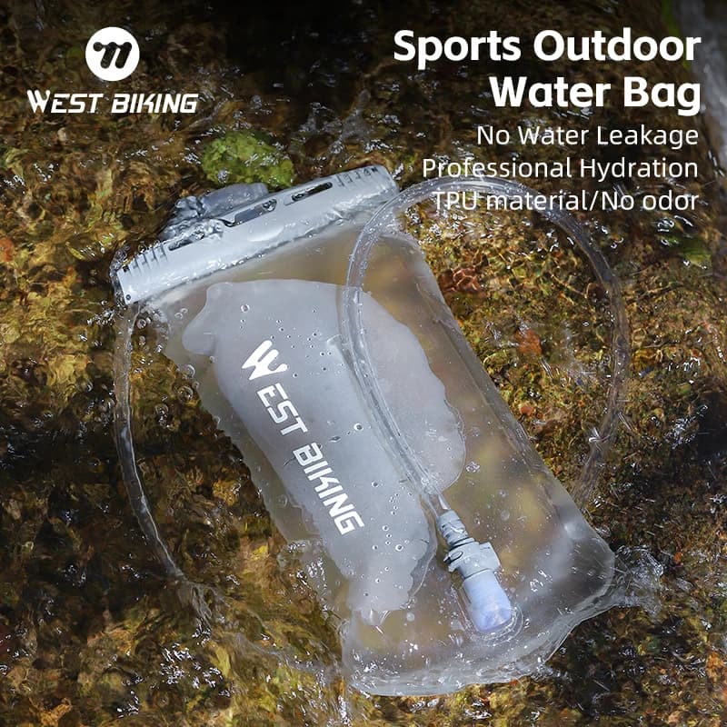 WEST BIKING Bag Hydrating in TPU Without BPA, Valve Anti-loss, 1.5L/2L Water Tank for Cycling, Hiking, Backpack, Water Bottle