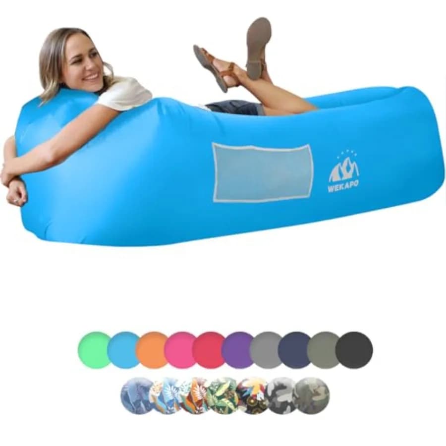 Divano Gonfiabile - Sedia a Sdraio ad Aria per Campeggio e Spiaggia, Accessorio Portatile Gonfiabile per Escursioni, Giardino, Film all'Aperto/Interno