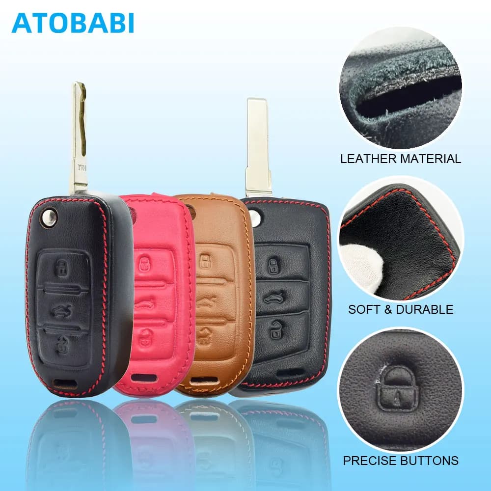 Custodia in pelle per chiavi auto per VW Volkswagen Polo Golf 7 MK7 Passat B6 B5 UP Beetle Tiguan Caddy Skoda Octavia SEAT Ibiza Leon