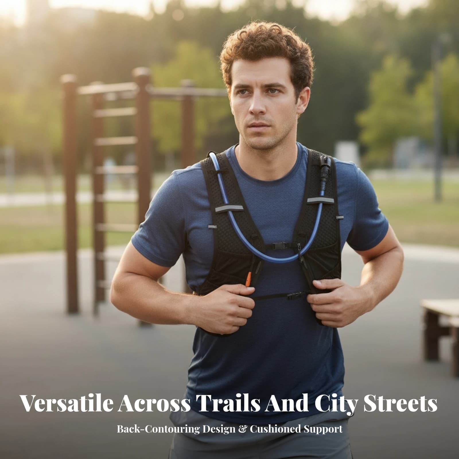 Hydration Backpack Breathable Backpack with Water Bladder Compartment Hiking Hydration Pack Adjustable Outdoor Daypack Ergonomic